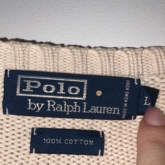 Polo Ralph Lauren American Flag Knit Sweater Cotton Preppy Vintage Style Large - Picture 6 of 9